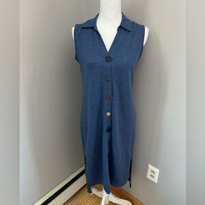 Soft Surroundings Danielle Sleeveless Button Down Dress Petite